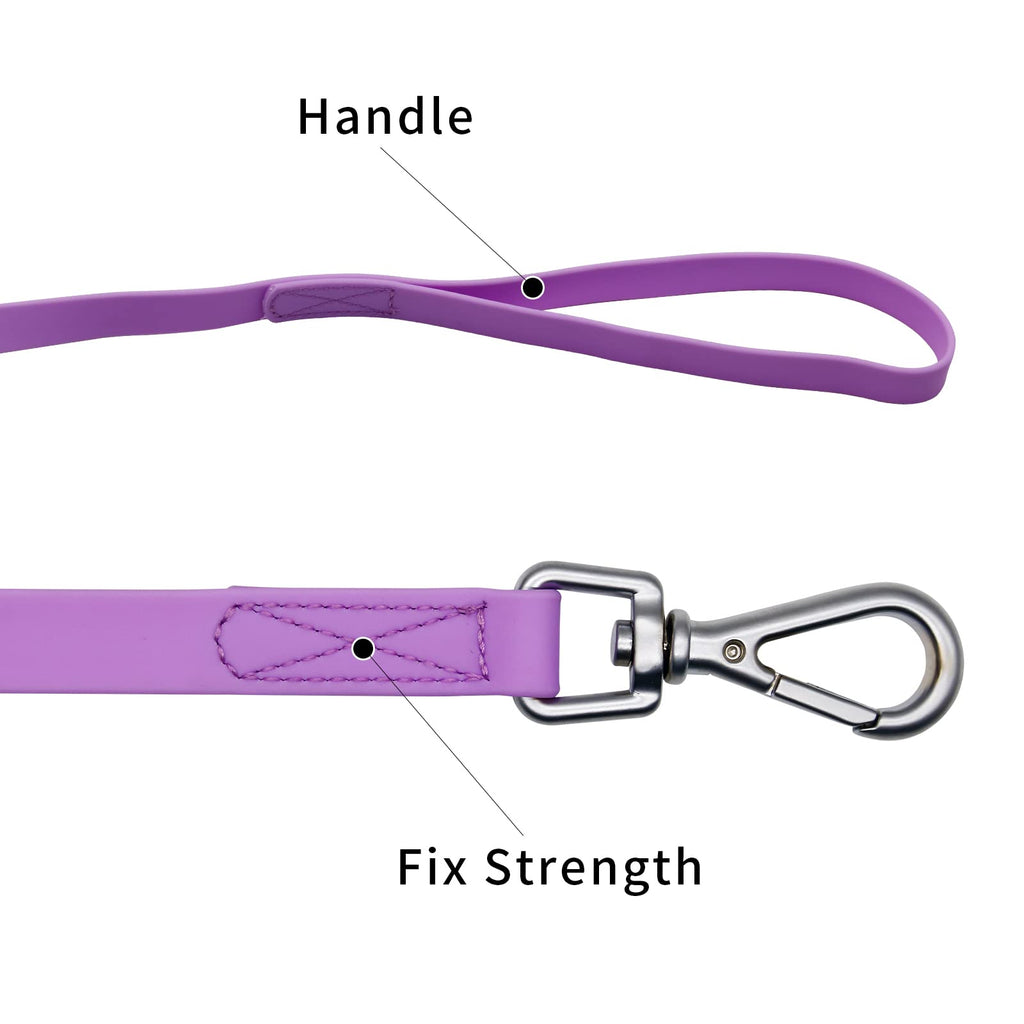 NIMBLE 15FT Waterproof Dog Training Leash - Heavy Duty Recall Long Lead for Large Medium Small Dogs (Purple)