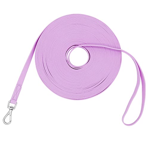 NIMBLE 15FT Waterproof Dog Training Leash - Heavy Duty Recall Long Lead for Large Medium Small Dogs (Purple)