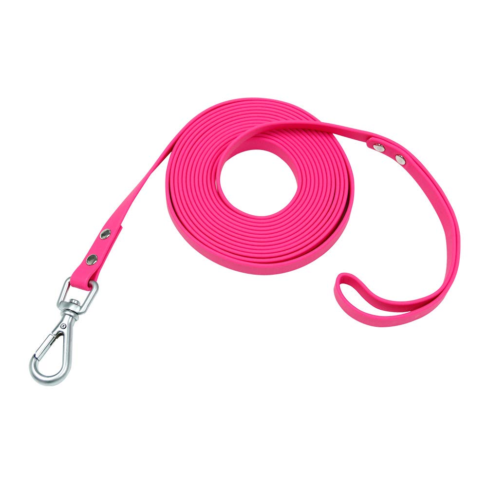 NIMBLE Waterproof Long Dog Leash 16ft - Recall Training Lead for Large Medium Small Dogs - Pink