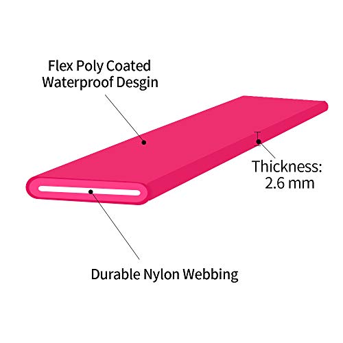 NIMBLE Waterproof Long Dog Leash 16ft - Recall Training Lead for Large Medium Small Dogs - Pink