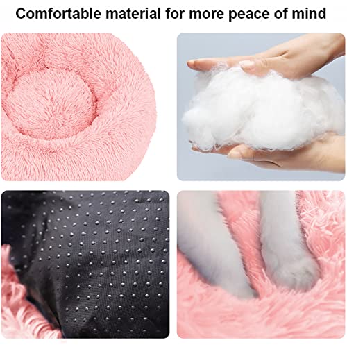 Nisrada 20-Inch Donut Pet Bed for Cats and Small Dogs – Washable, Anti-Slip Bottom, Plush PP Cotton Fill
