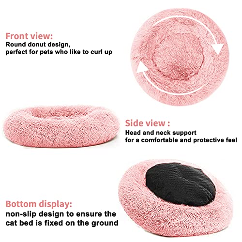 Nisrada 20-Inch Donut Pet Bed for Cats and Small Dogs – Washable, Anti-Slip Bottom, Plush PP Cotton Fill