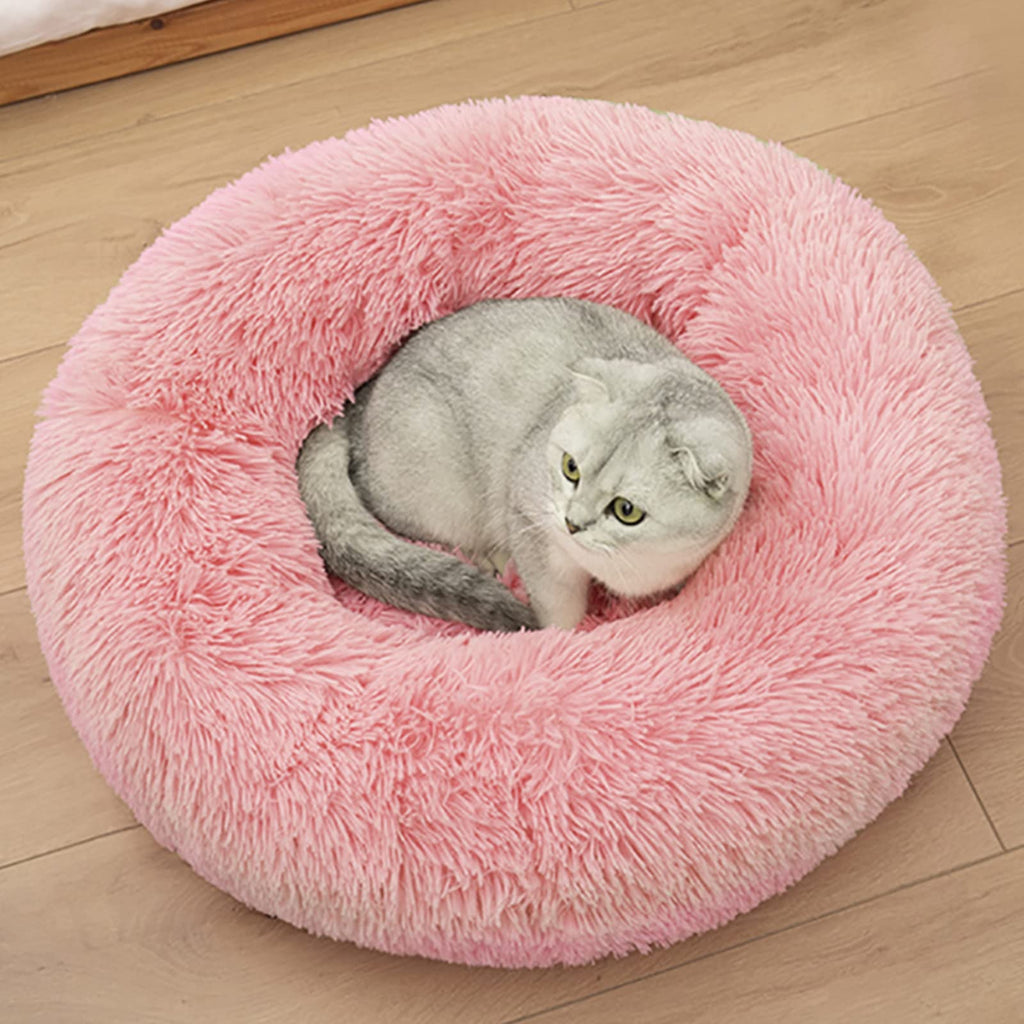 Nisrada 20-Inch Donut Pet Bed for Cats and Small Dogs – Washable, Anti-Slip Bottom, Plush PP Cotton Fill