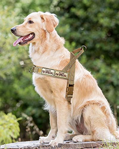 No Pull Dog Harness for Medium Large Dogs, Reflective Escape Proof Adjustable - QIFBYFB Brown Camo L