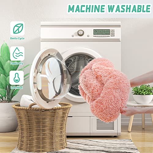 NOYAL Calming Donut Dog Bed for Small Dogs & Cats - Faux Fur, Washable Cover, Non-Slip