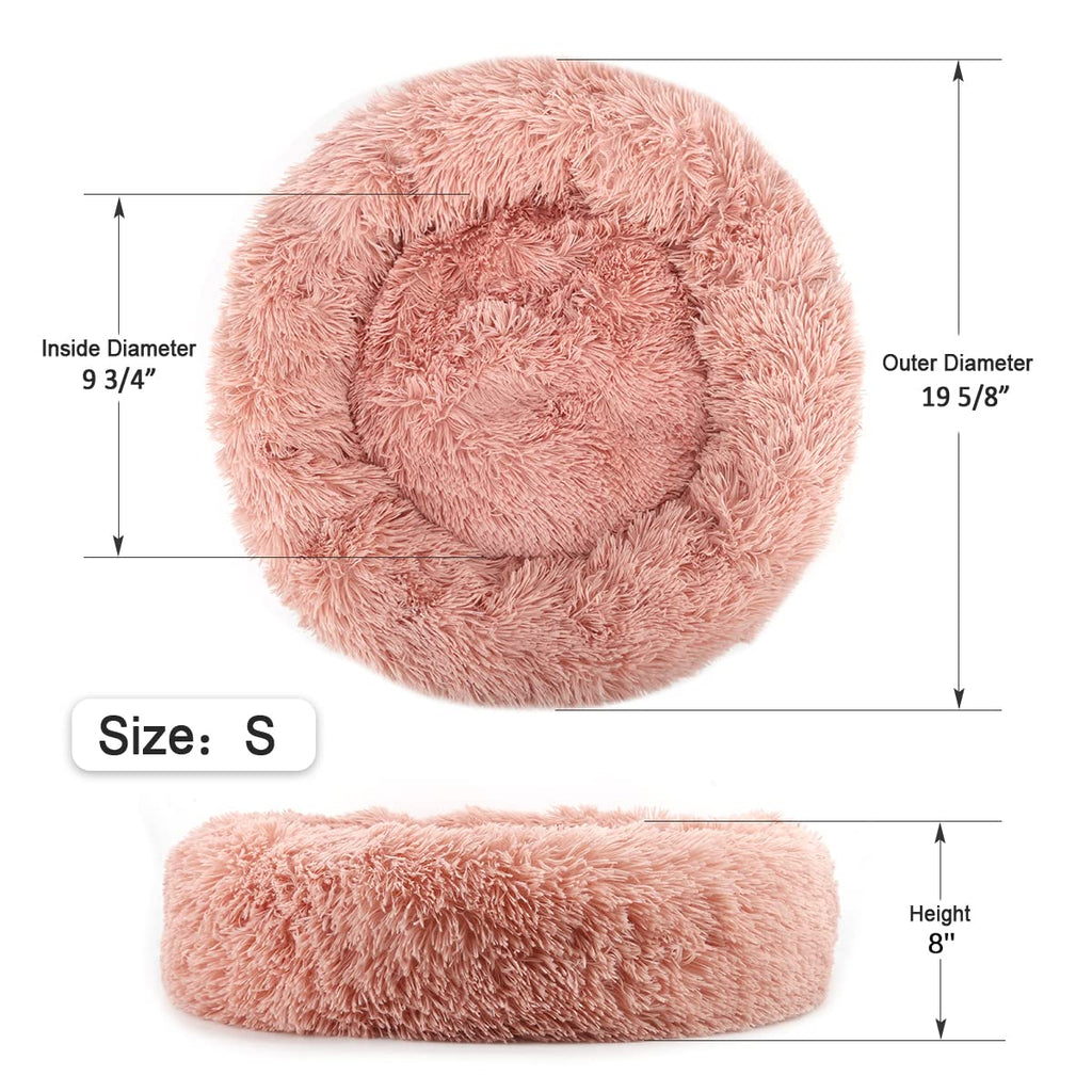 NOYAL Calming Donut Dog Bed – Small to Medium Dogs & Cats, Plush Faux Fur, Non-Slip, Machine Washable