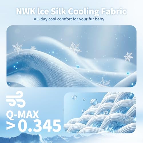 NWK Dog Cooling Blanket 30x40 Inches – Ice Silk, Q-Max>0.345, Reversible & Machine Washable (Misty Gray)