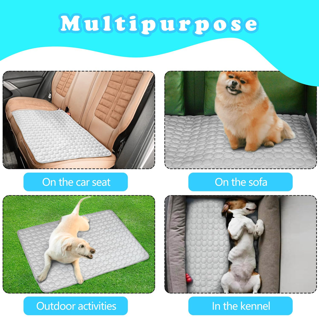 NXDZI Dog Cooling Mat 40x28 Inches - Self-Cooling Fabric, Washable, Indoor/Outdoor Use for Medium Dogs