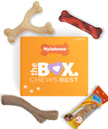 Nylabone Small Dog Gift Box: 3 Chew Toys + Natural Treat, Up to 25 lbs (4-Pack)