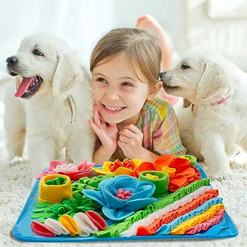 Oliumt Blue Snuffle Mat – Slow Feeding Leaf Mat for Dogs, Cats & Rabbits