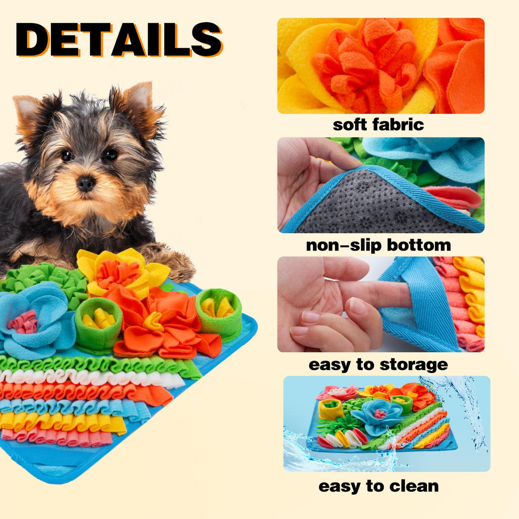 Oliumt Blue Snuffle Mat – Slow Feeding Leaf Mat for Dogs, Cats & Rabbits