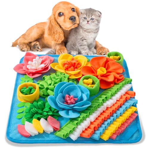 Oliumt Blue Snuffle Mat – Slow Feeding Leaf Mat for Dogs, Cats & Rabbits