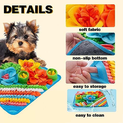 Oliumt Blue Snuffle Mat – Slow Feeding Leaf Mat for Dogs, Cats & Rabbits