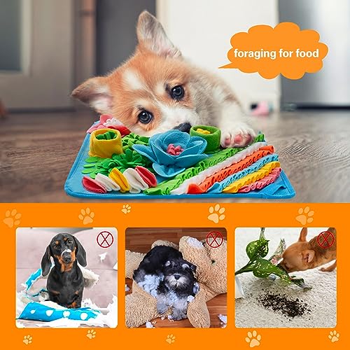 Oliumt Blue Snuffle Mat – Slow Feeding Leaf Mat for Dogs, Cats & Rabbits