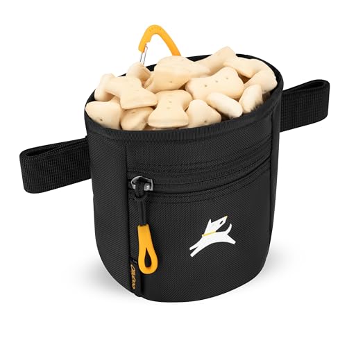 OllyDog Goodie Treat Bag – Magnetic Dog Treat Pouch with Recycled Fabric, 3 Ways to Wear, Hands-Free Training (Raven S'25)