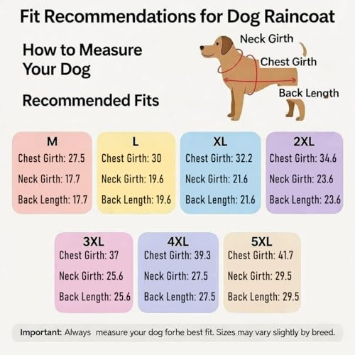 Olsa Dog Raincoat – Hooded 4-Leg Poncho with Reflective Stripe, Waterproof for Small & Medium Dogs