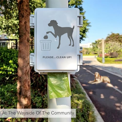 Onybte Outdoor Dog Poop Bag Dispenser – White Wall Mounted, Waterproof, Holds Standard Rolls