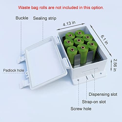 Onybte Outdoor Dog Poop Bag Dispenser – White Wall Mounted, Waterproof, Holds Standard Rolls