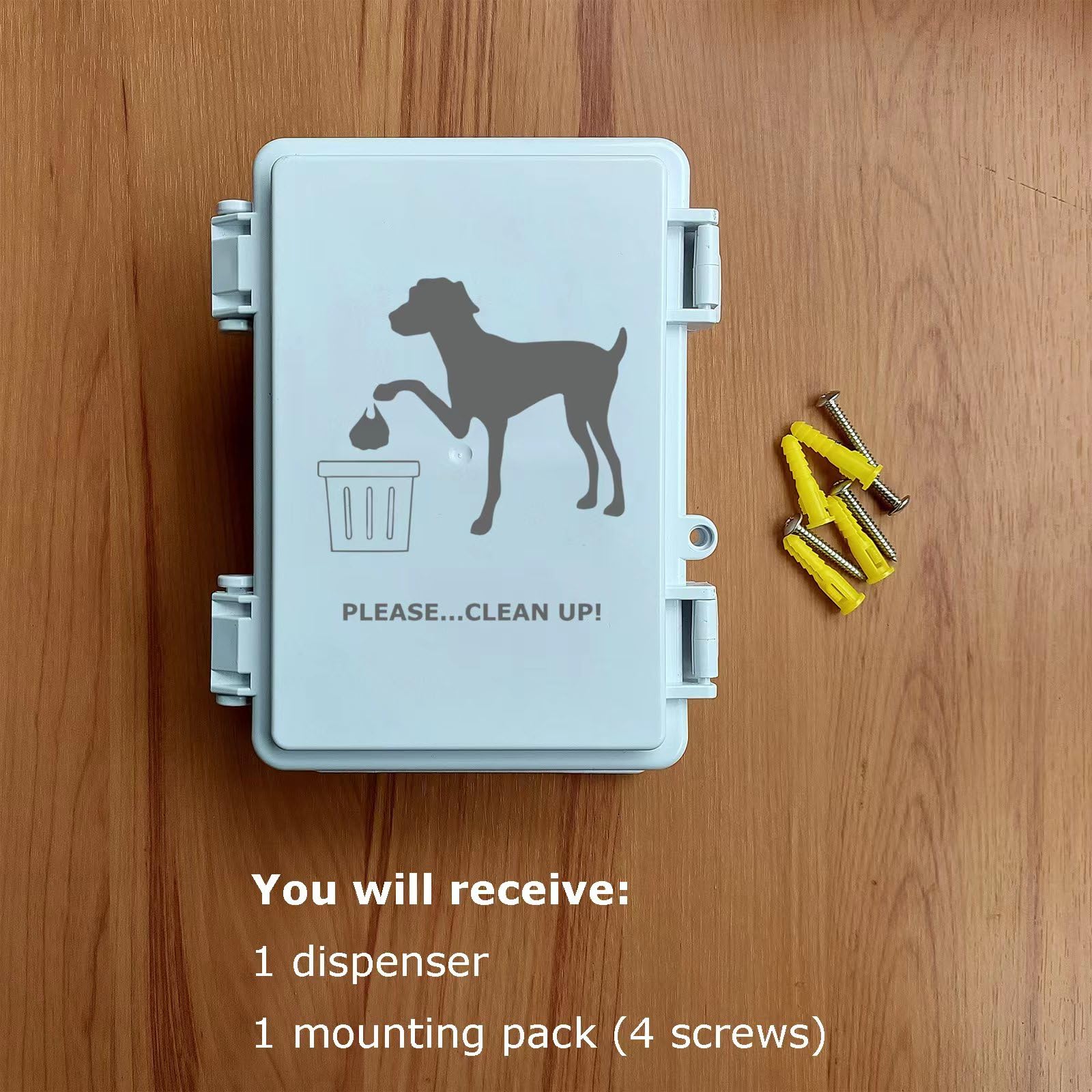 Onybte Outdoor Dog Poop Bag Dispenser – White Wall Mounted, Waterproof, Holds Standard Rolls