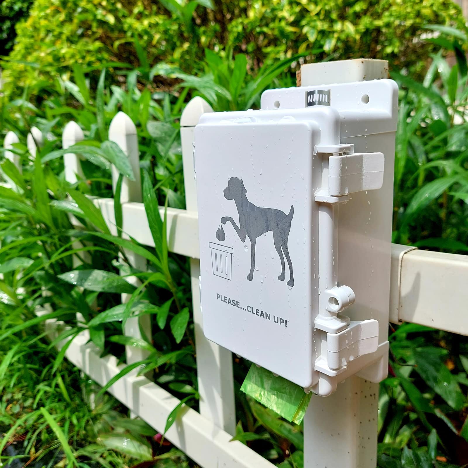 Onybte Outdoor Dog Poop Bag Dispenser – White Wall Mounted, Waterproof, Holds Standard Rolls