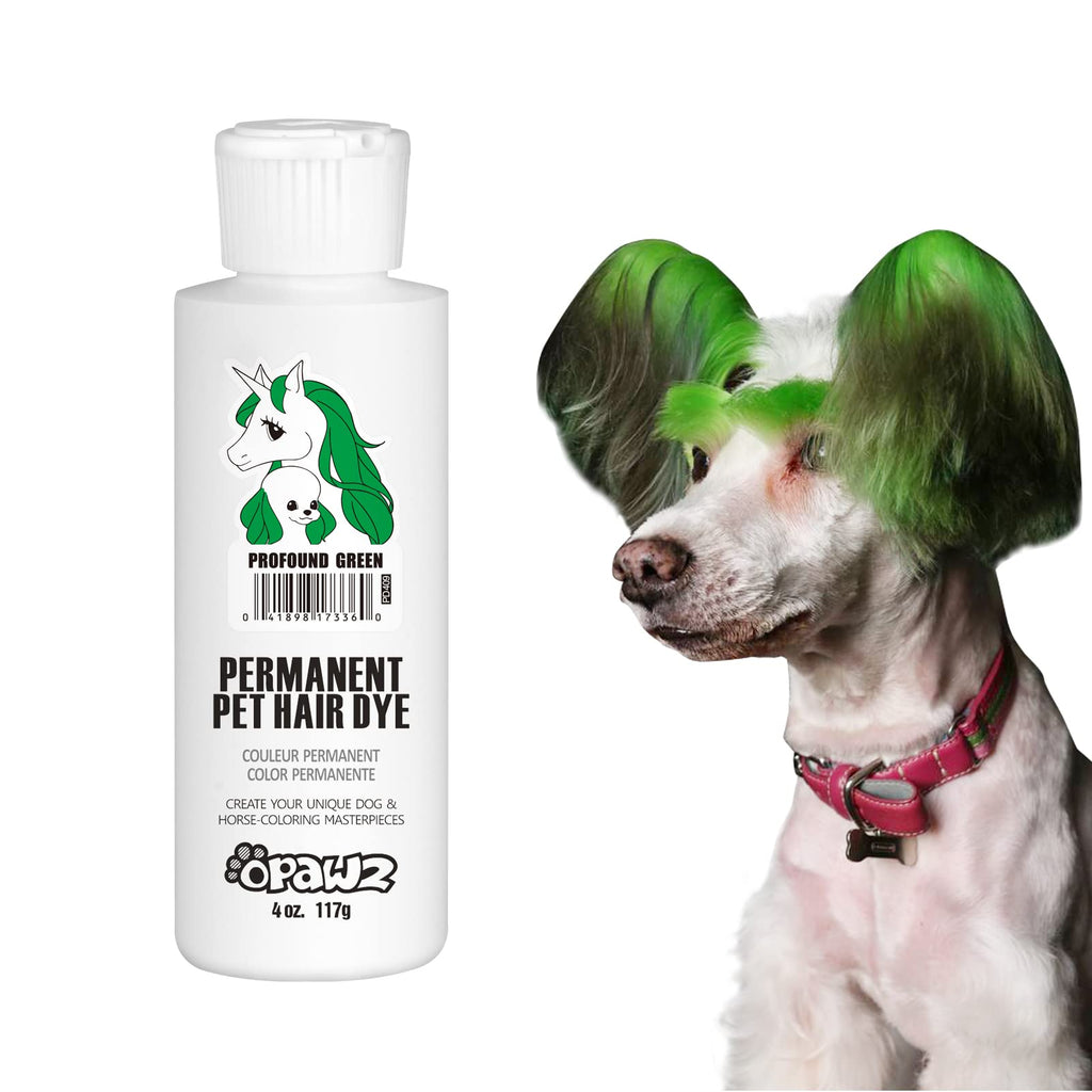 OPAWZ Profound Green Dog Hair Dye: Permanent Color Lasting 20+ Washes, Pet Safe
