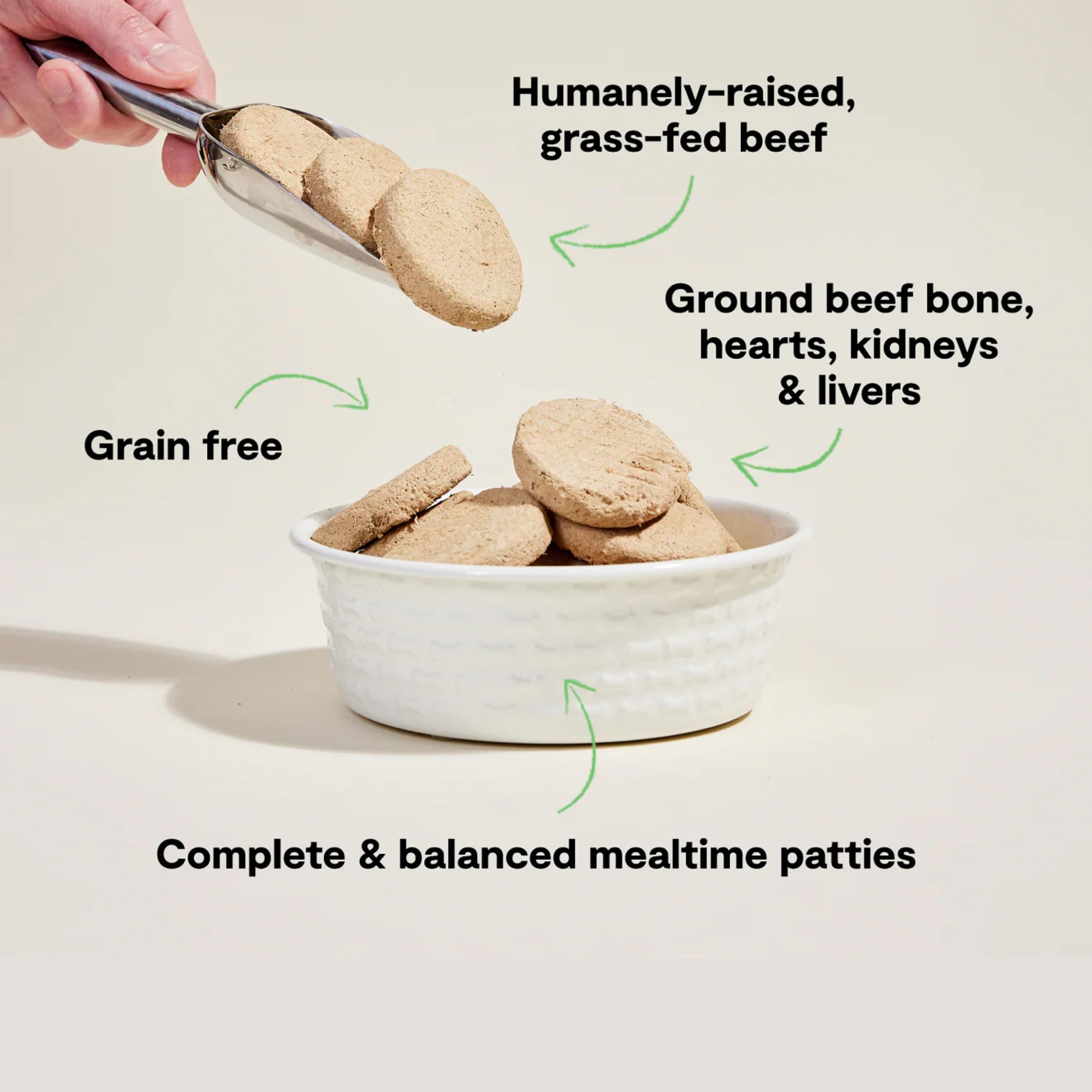 Open Farm Freeze Dried Raw Dog Food Patties - Grass-Fed Beef, 10.5 oz (Complete Meal or Topper)
