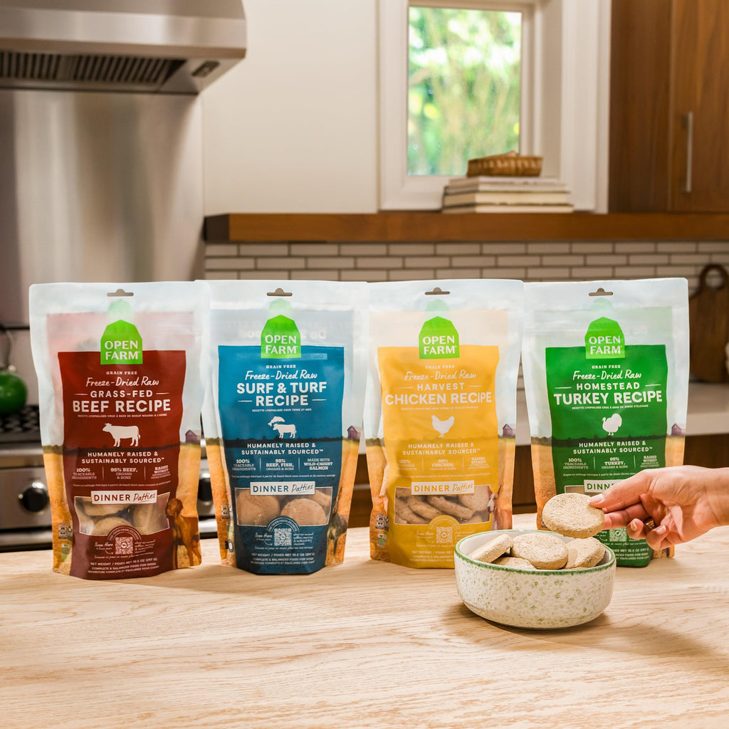 Open Farm Freeze Dried Raw Dog Food Patties - Grass-Fed Beef, 10.5 oz (Complete Meal or Topper)