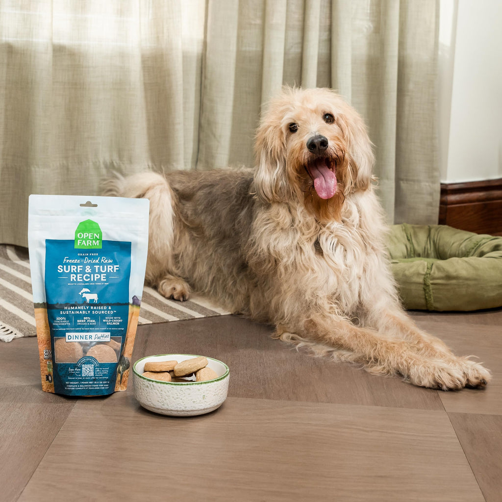 Open Farm Freeze Dried Raw Dog Food Patties - Grass-Fed Beef, 10.5 oz (Complete Meal or Topper)