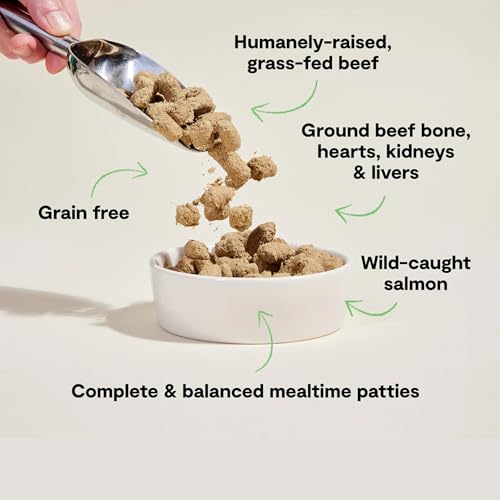Open Farm Freeze Dried Raw Dog Food Patties, Surf & Turf, 10.5 oz – 95% Meat, Organs & Bone for Complete Meals or Mixer