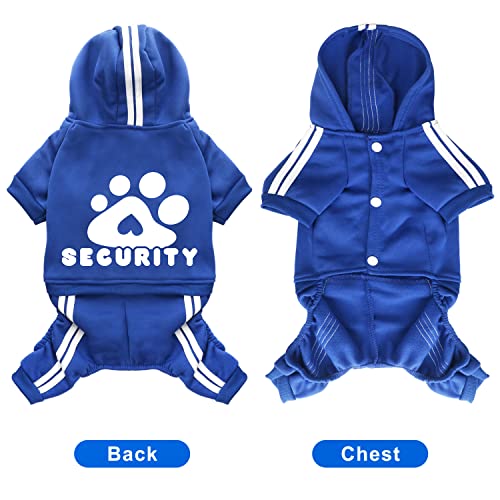 Otunrues Dog Hoodie 4 Legs Jumpsuit Security Print Pullover in Blue, X-Large for Medium to Large Dogs