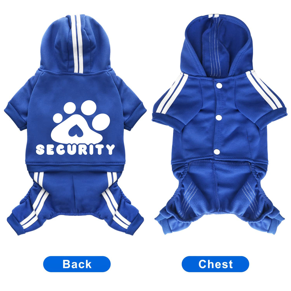 Otunrues Dog Hoodie 4 Legs Jumpsuit Security Print Pullover in Blue, X-Large for Medium to Large Dogs