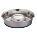 Our Pets Durapet Stainless Steel Slow Feed Bowl Medium - 5 Cup Capacity with Skid-Proof Bottom