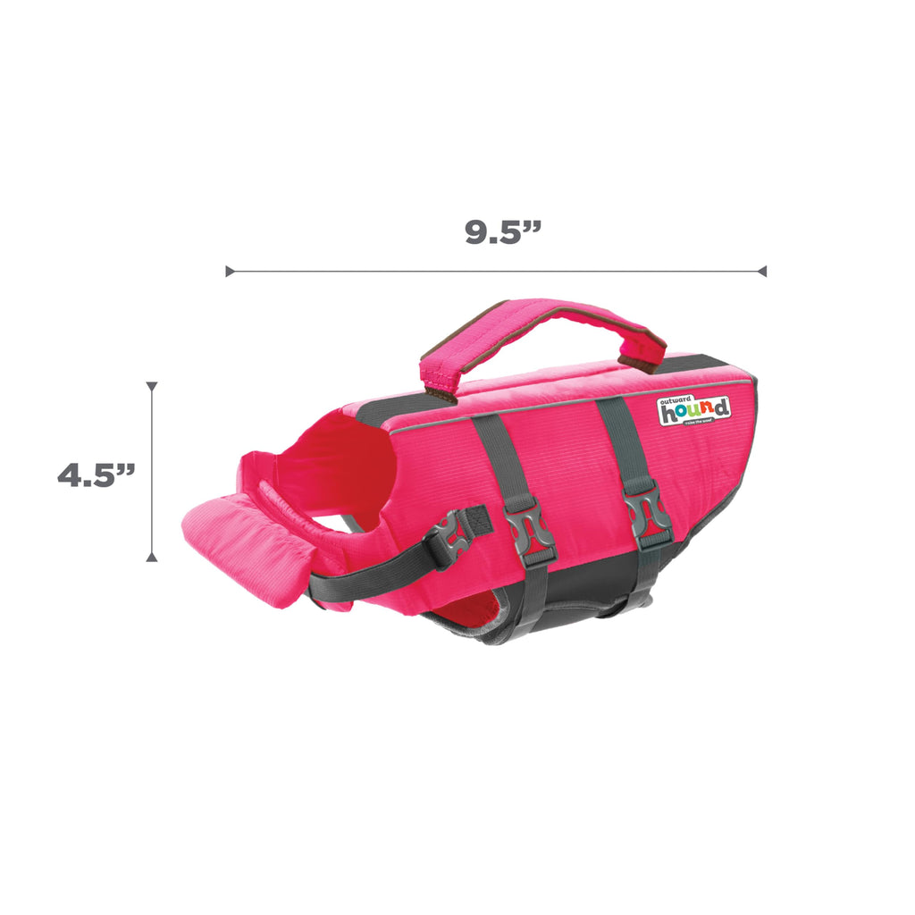 Outward Hound Granby Splash Pink Dog Life Jacket XS - High-Buoyancy Swim Vest for Small Dogs