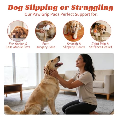 Padshld Dog Paw Protectors (XXXL) - 24 Pack Anti Slip Paw Pads for Senior Dogs & Puppies on Hardwood Floors