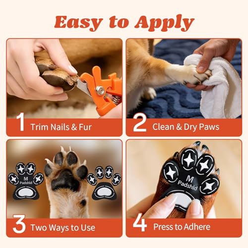 Padshld Dog Paw Protectors (XXXL) - 24 Pack Anti Slip Paw Pads for Senior Dogs & Puppies on Hardwood Floors