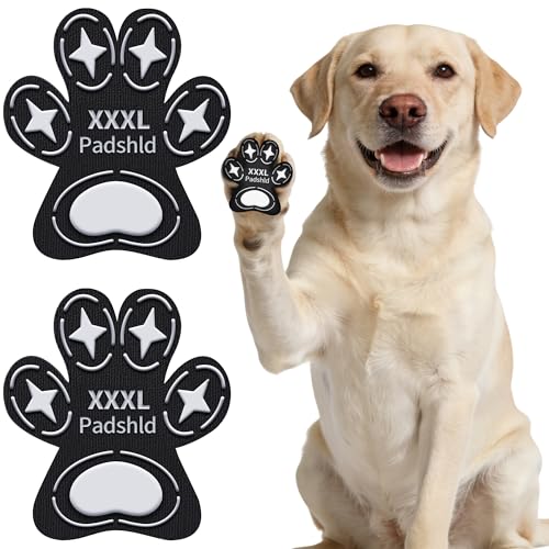 Padshld Dog Paw Protectors (XXXL) - 24 Pack Anti Slip Paw Pads for Senior Dogs & Puppies on Hardwood Floors