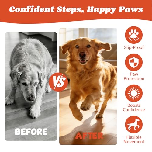 Padshld Dog Paw Protectors (XXXL) - 24 Pack Anti Slip Paw Pads for Senior Dogs & Puppies on Hardwood Floors