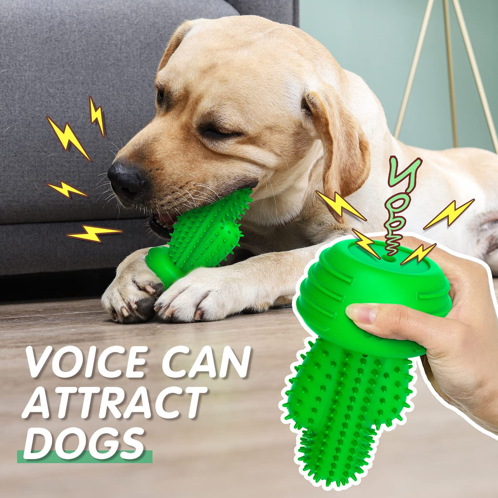 Pamlulu Dog Chew Toy with Squeaker – Dental Toothbrush Stick for Medium to Large Dogs