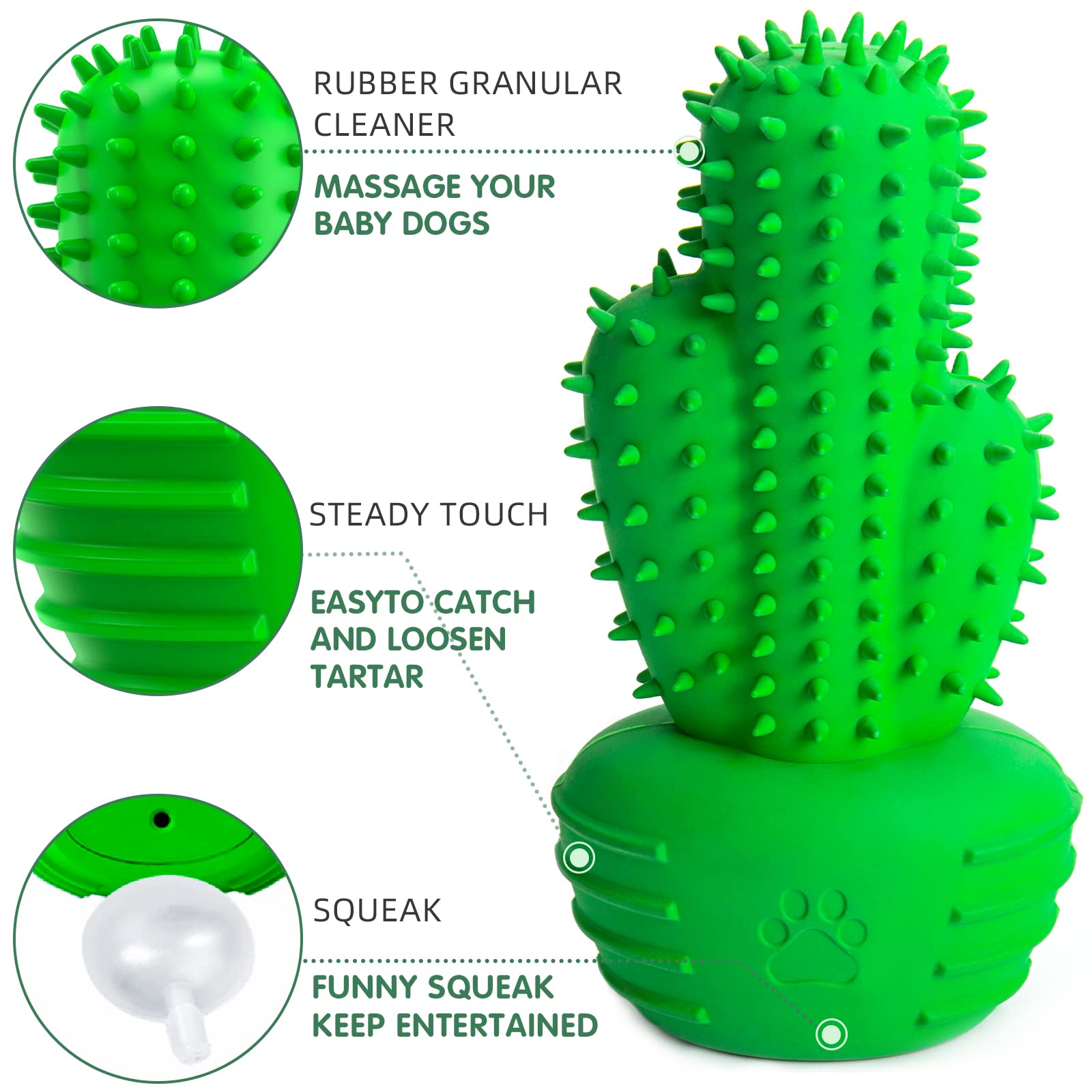 Pamlulu Dog Chew Toy with Squeaker – Dental Toothbrush Stick for Medium to Large Dogs
