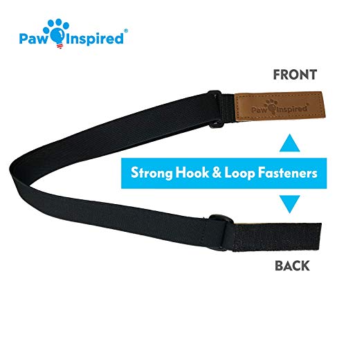 Paw Inspired Dog Diaper Suspenders - Adjustable Velcro Straps for Female and Male Disposable or Washable Diapers (XS/S, Black)