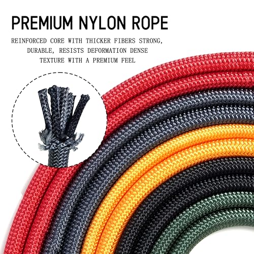 Pawkooly 6-Foot Heavy Duty Dog Leash – Reinforced Nylon Rope with Leather Handle, Lockable Swivel Clip, for Medium to Large Dogs
