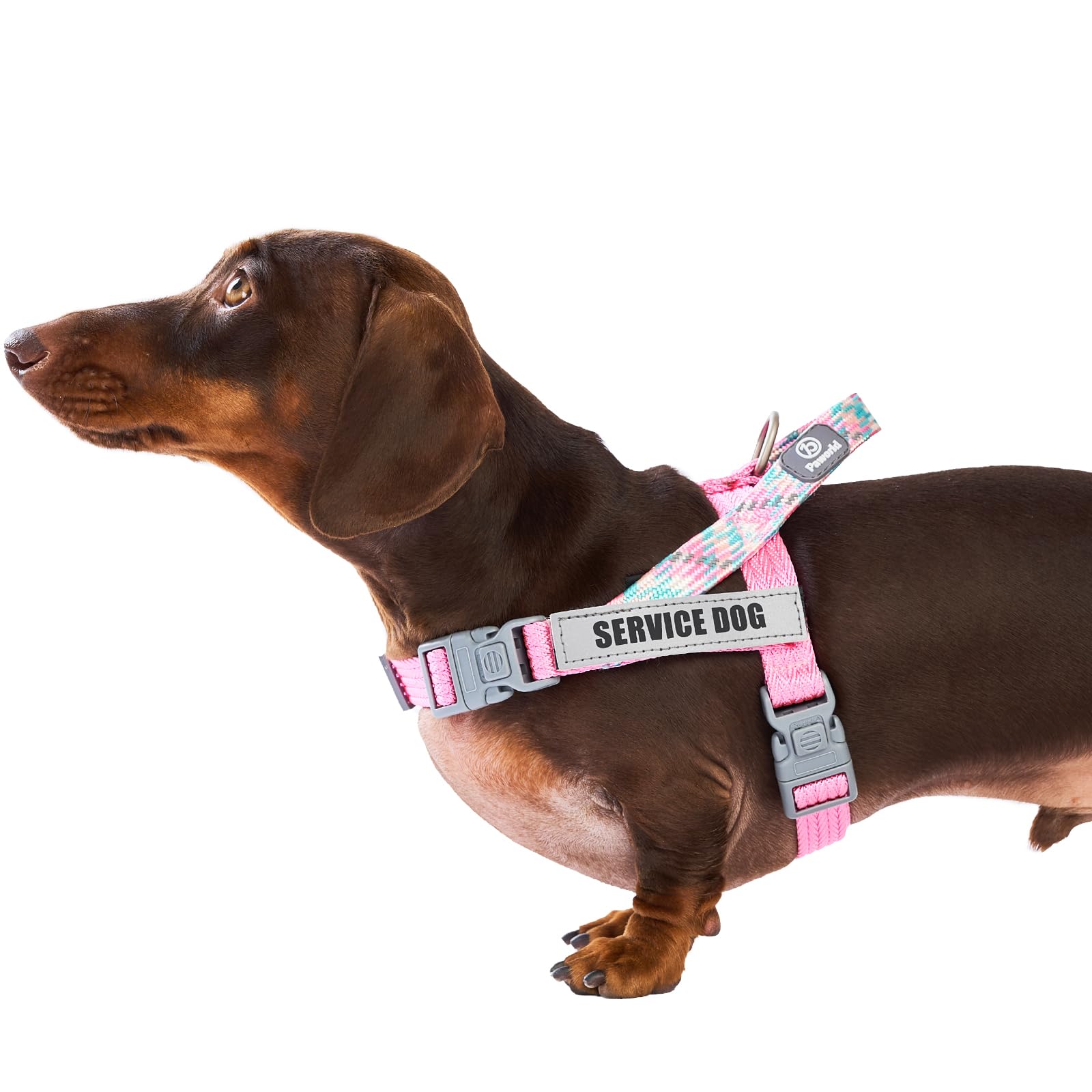 PAWORLD No-Pull Service Dog Vest Harness with 4 Reflective Patches, Small, Pink