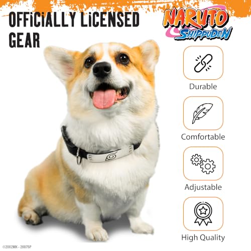 Pawsonify Naruto Dog Collar – Officially Licensed Hidden Leaf Village Anime Collar for Large, Medium, Small Dogs – Black Rogue