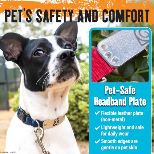 Pawsonify Naruto Dog Collar – Officially Licensed Hidden Leaf Village Collar for Medium Dogs, Red Ninja
