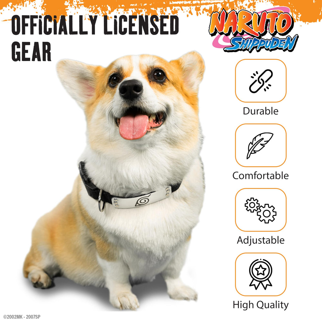 Pawsonify Naruto Dog Collar – Officially Licensed Hidden Leaf Village Collar for Medium Dogs, Red Ninja