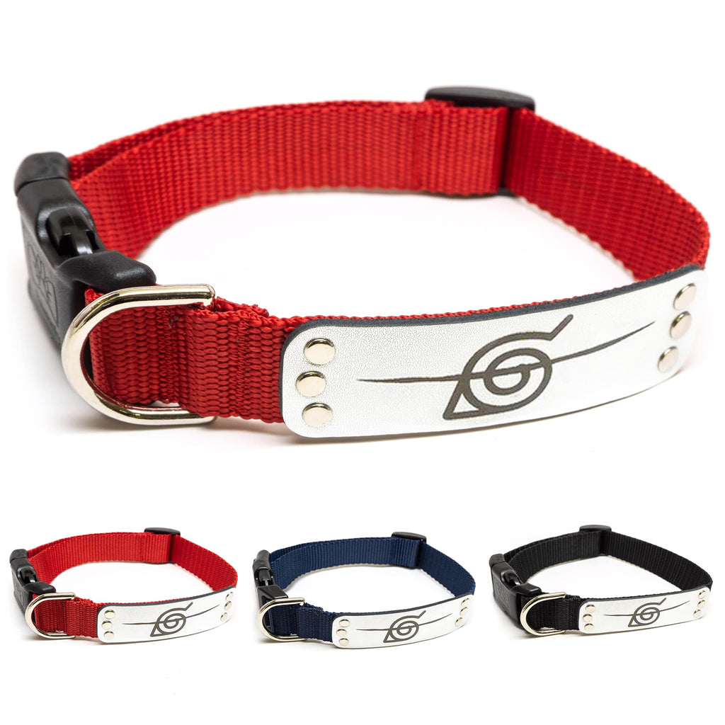 Pawsonify Officially Licensed Naruto Dog Collar – Hidden Leaf Village Design for Large, Medium, Small, and XS Dogs (Red Rogue, MED)