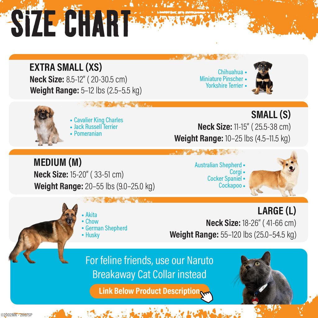 Pawsonify Officially Licensed Naruto Dog Collar – Hidden Leaf Village Design for Large, Medium, Small, and XS Dogs (Red Rogue, MED)