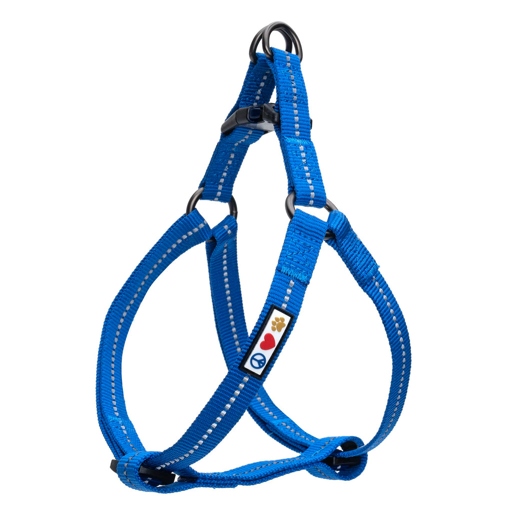 Pawtitas Recycled Reflective Step-in Dog Harness – No-Pull Vest for Small Dogs, XS Blue