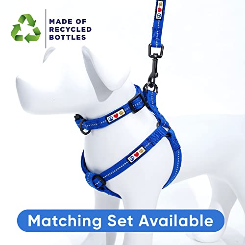 Pawtitas Recycled Reflective Step-in Dog Harness – No-Pull Vest for Small Dogs, XS Blue