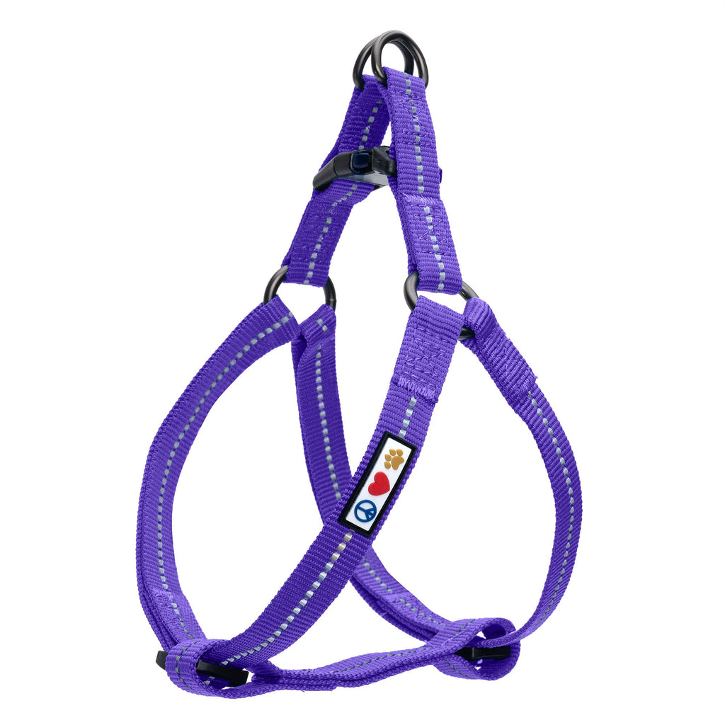 Pawtitas Recycled Reflective Step-in Dog Harness – XS Purple for Small Breeds